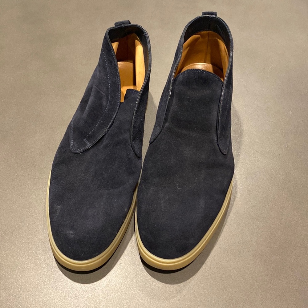 Santoni Navy Chukka Boots